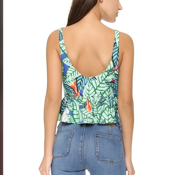 Mara Hoffman Ruffle Palm Peplum Tank Top XS - Picture 2 of 7